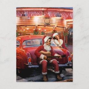 Elvis and Marilyn Christmas Holiday Postcard