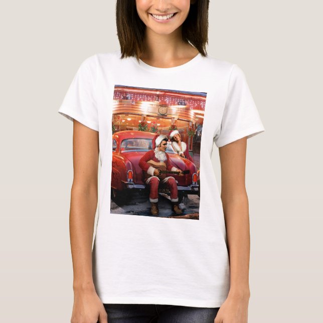 Elvis and Marilyn Christmas T-Shirt (Front)
