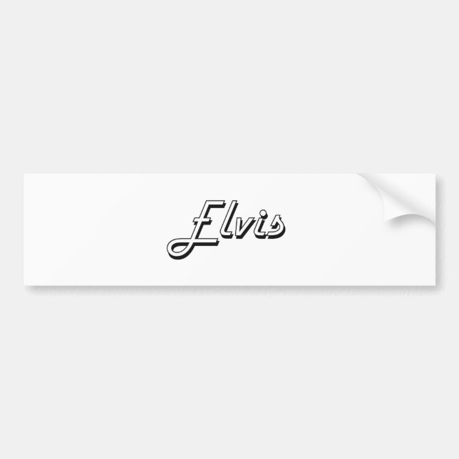 Elvis Classic Retro Name Design Bumper Sticker (Front)