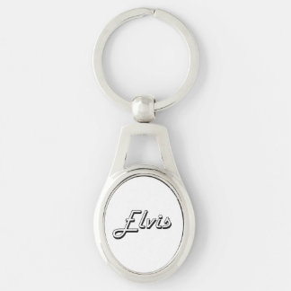 Elvis Classic Retro Name Design Keychain