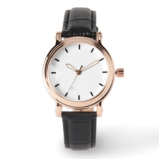 'Elvis & Me' Pink Square Watch Black Leather Strap (Front)