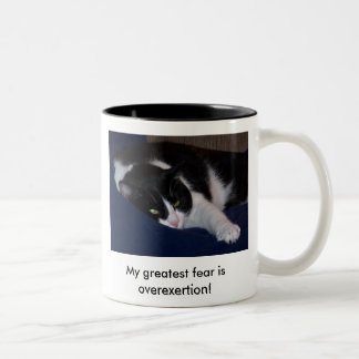 Elvis_on_Zazzle_Overexertion, My greatest fear ... Two-Tone Coffee Mug