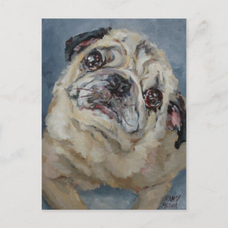 Elvis Puggy Portrait by Nancy Medina Postcard