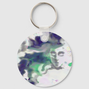Elvish face - a digital drawing, fantasy art keychain