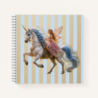 Elvish Fairy Riding a Unicorn Notebook