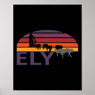Ely Dog Sledding Minnesota Mushing Sleigh Skijorin Poster