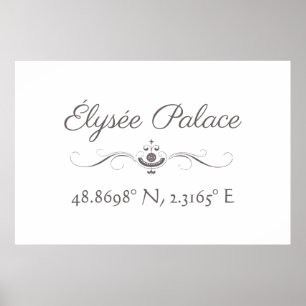Élysée Palace Latitude  Longitude  Poster