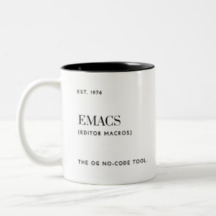Emacs - The OG no-code Tool Two-Tone Coffee Mug