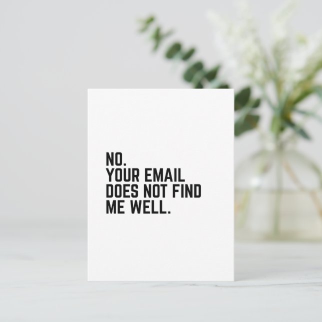 email funny coworker quote gift idea for him & her postcard (Standing Front)