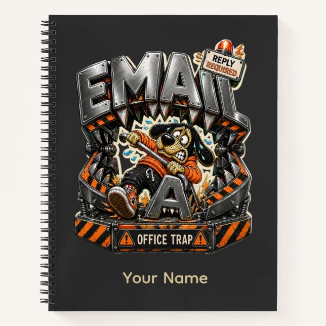 Email Office Trap Personalized Funny Office Spiral Notebook (Front)