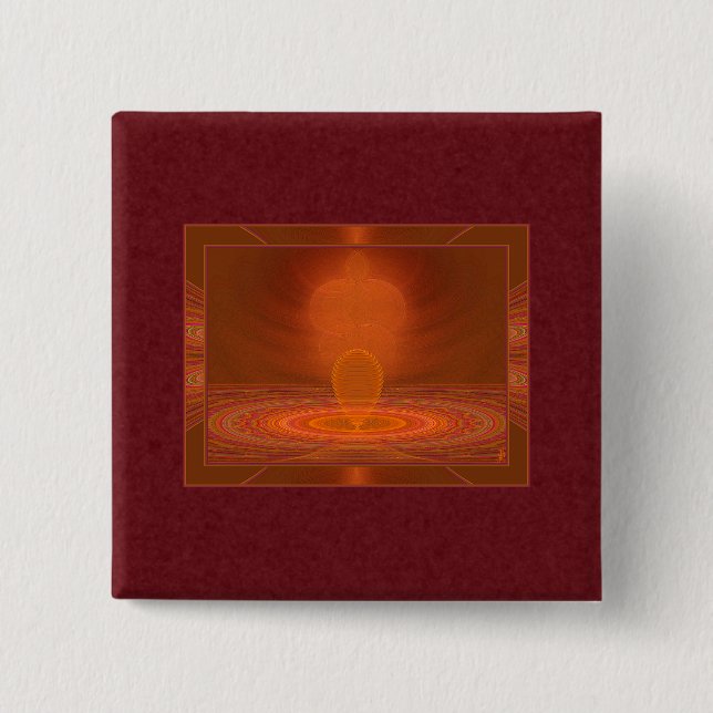 Emanations Abstract Art 2 Inch Square Button (Front)