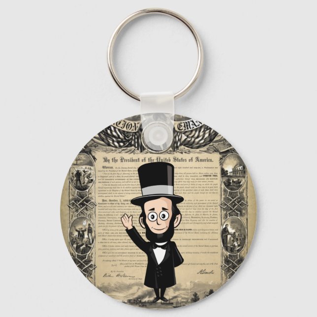Emancipation Proclamation and Honest Abe Lincoln Keychain (Front)