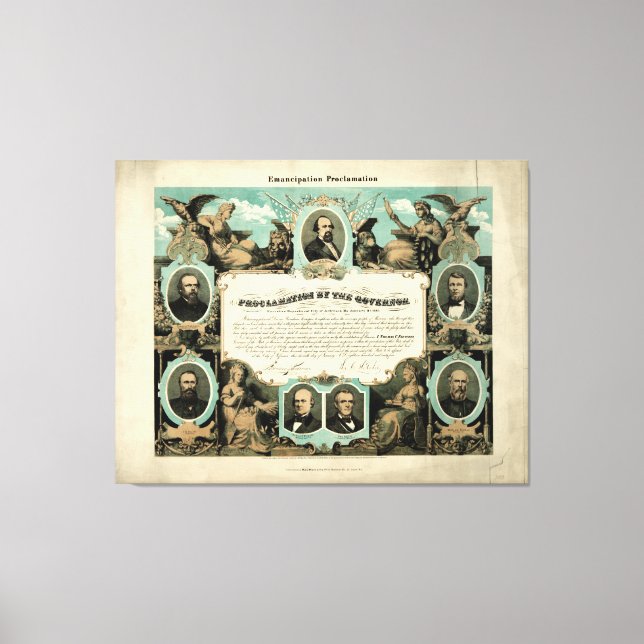 Emancipation Proclamation by E. Knobel (1865) Canvas Print (Front)