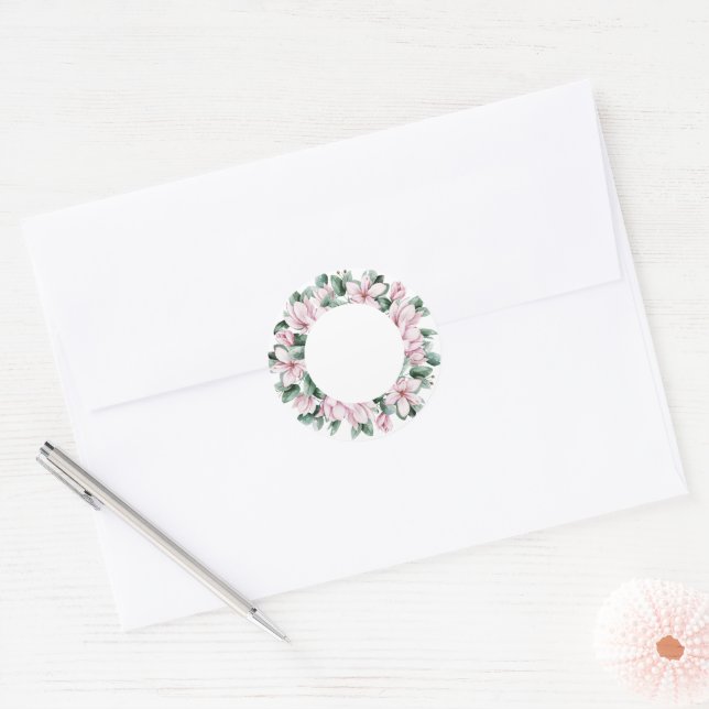 Emballage autocollant mariage Magnolia transparent (Enveloppe)