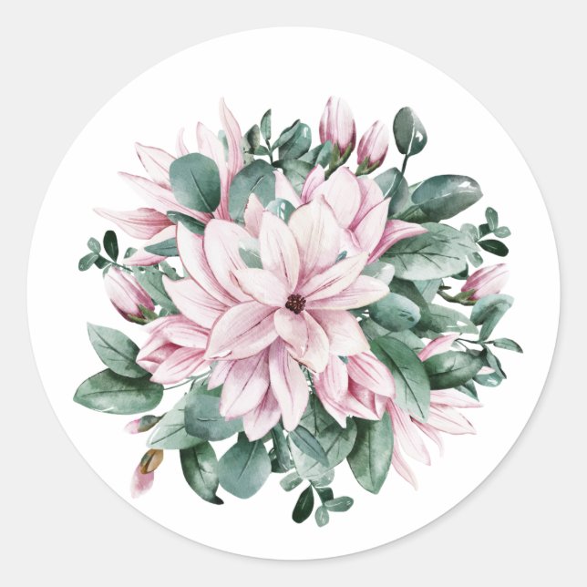 Emballage autocollant mariage Magnolia transparent (Devant)