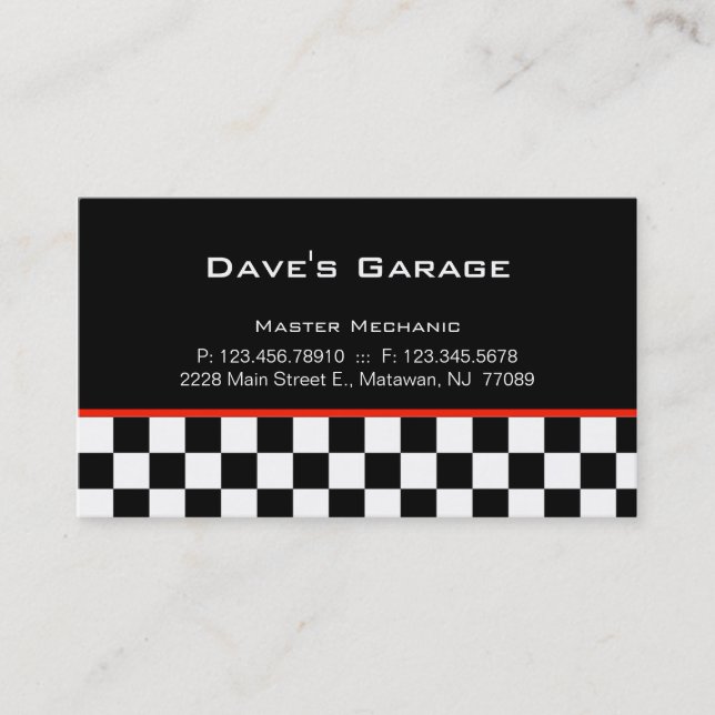 Emballage automatique de carte de visite de garage (Devant)