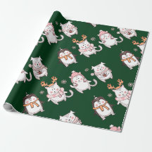 EMBALLAGE CADEAU ANIMAL DE NOËL ADORABLE DESSINÉ À