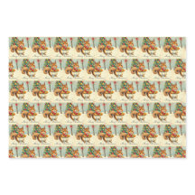 Emballage cadeau assorti écureuil Noël vintage
