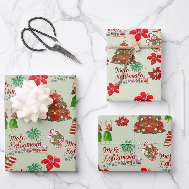 Emballage cadeau du festival Mele Kalikimaka (Recto)