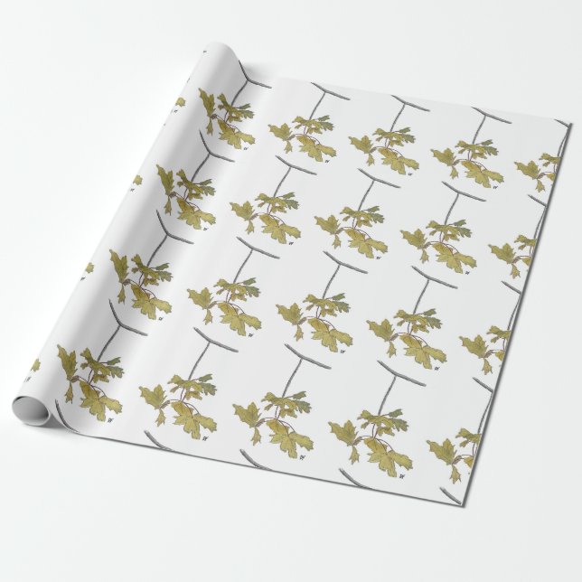 Emballage cadeau Feuille jaune (Déroulé)