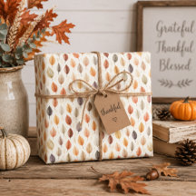 Emballage cadeau Feuilles d'automne en brun rouill