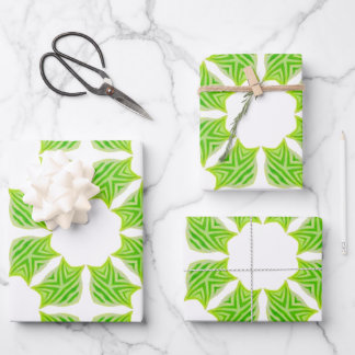 Emballage Cadeau Frais à Motif Géométrique de Feui