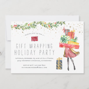 Emballage Cadeau Invitation à une Fête de Fêtes