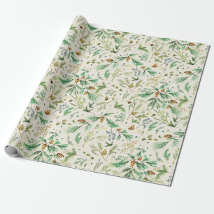 Emballage cadeau Juniper Pine d'hiver sur blanc