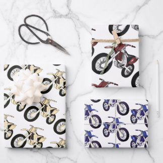 Emballage Cadeau Moto Dirt Bike Jaune, Rouge, Bleu