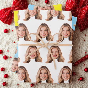 Emballage cadeau photo personnalisé drôle de tête 