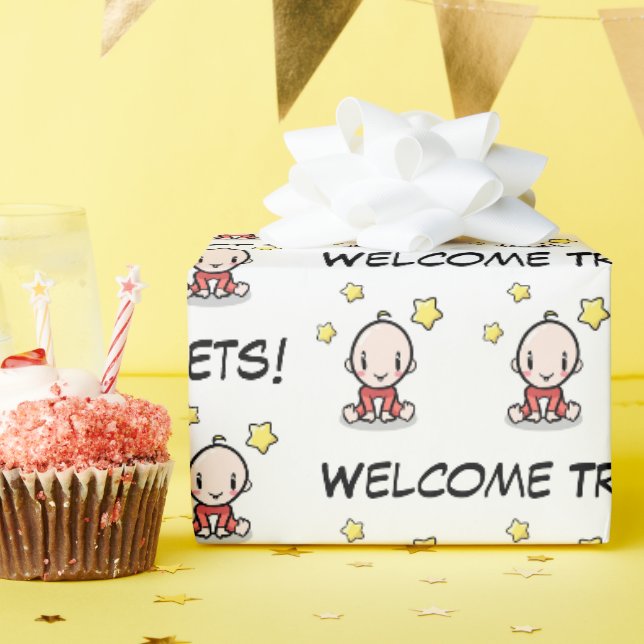 emballage cadeau pour bébé pour triplets, papier d (Fête d'anniversaire)