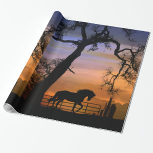 Emballage cadeau pour cheval de campagne, papier e