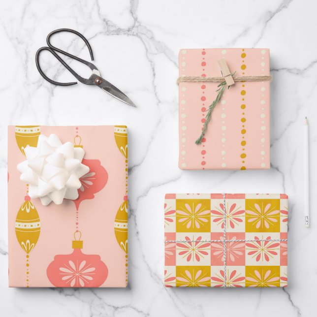 Emballage cadeau trio Ornements et perles de vacan (Recto)