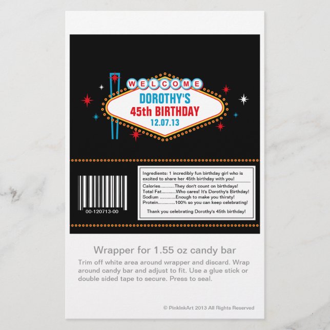 Emballage de bonbons personnalisé Las Vegas (Devant)