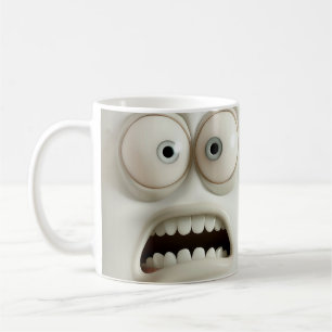 Emballage de mug 3D visage sarcastique pâle