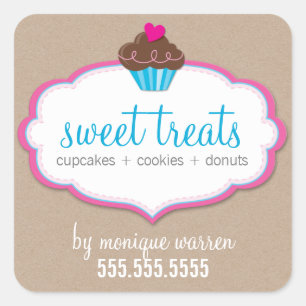 EMBALLAGE DE PRODUIT ÉTIQUETTE logo cupcake mignon