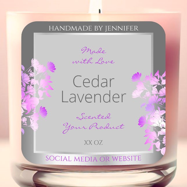 Emballage de produits floraux violets Étiquettes G (Créateur téléchargé)