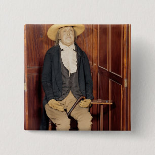Embalmed body of Jeremy Bentham 2 Inch Square Button