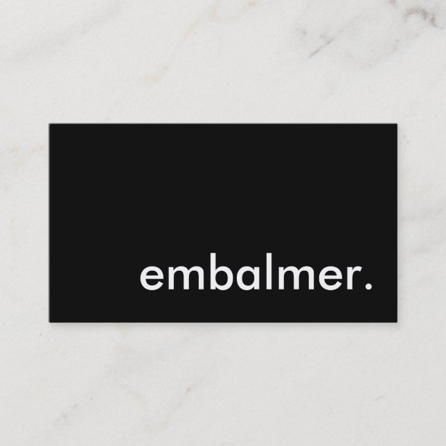 embalmer. business card (Front)