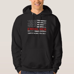 Embalmer USA Flag Profession Retro Job Title Hoodie