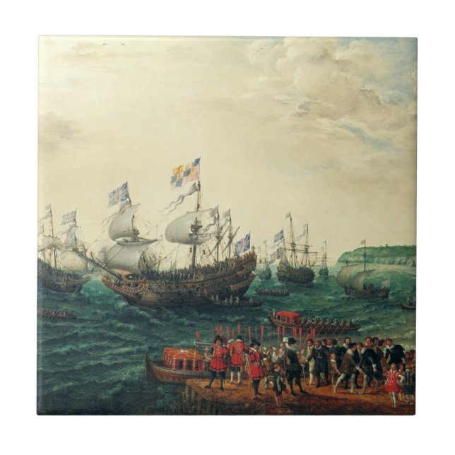 Embarkation at Margate of the Elector Palatine  Tile (Front)