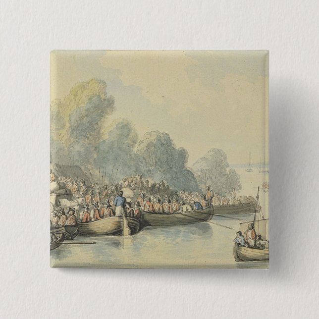 Embarkation at Southampton on 20th June after Lord 2 Inch Square Button (Front)