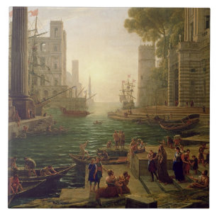 Embarkation of St. Paula Romana at Ostia, 1637-39 Tile
