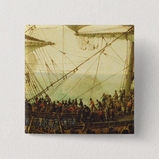 Embarkation of the Elector Palatine  2 Inch Square Button (Front)
