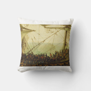 Embarkation of the Elector Palatine  Throw Pillow