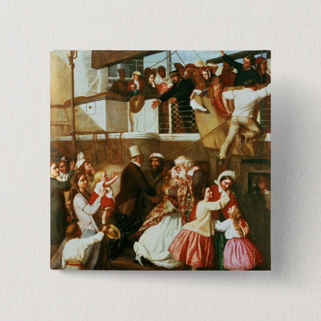 Embarkation Scene 2 Inch Square Button (Front)