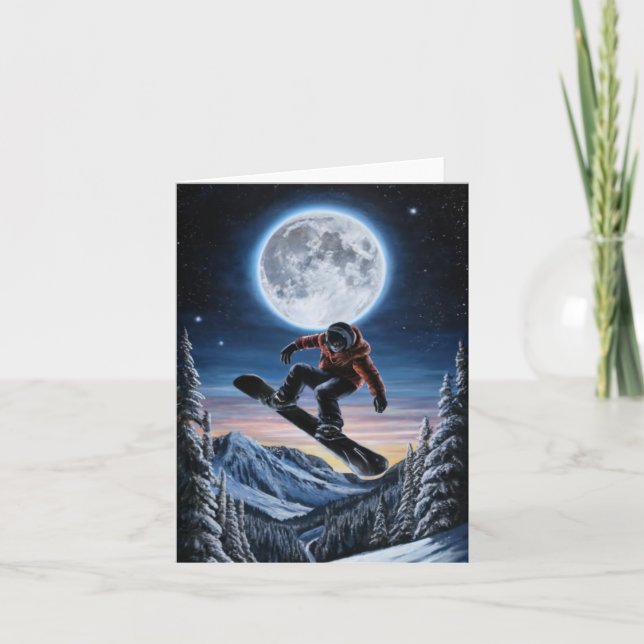 Embarquement De Neige Sur Carte Vierge Pleine lune (Devant)