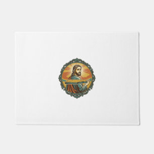 Embarrassed Jesus Tripping Flat Surface Public Clu Doormat