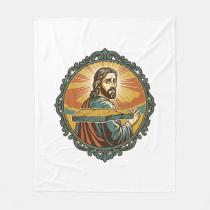 Embarrassed Jesus Tripping Flat Surface Public Clu Fleece Blanket