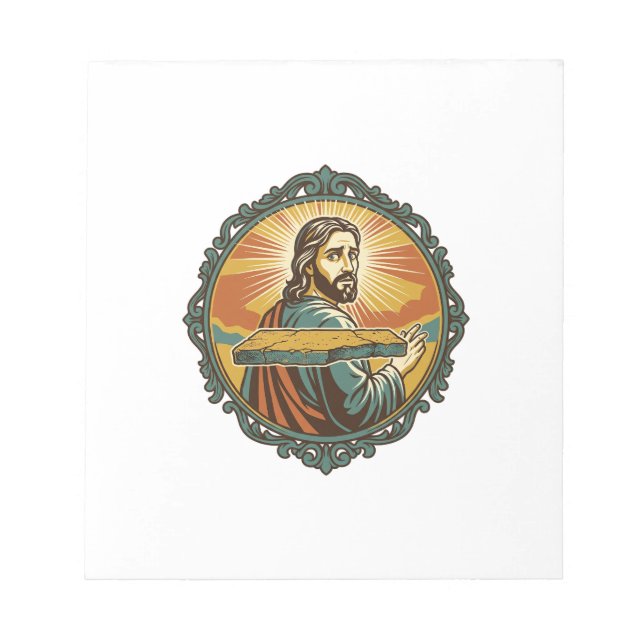 Embarrassed Jesus Tripping Flat Surface Public Clu Notepad (Front)